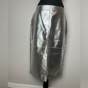 NWT! Shimmering Silver Pencil Skirt